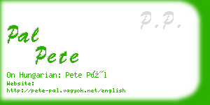 pal pete business card